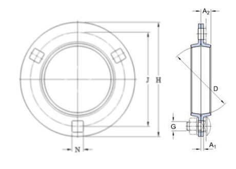 SKF PF 52 cuerpo de rodamiento redondo de chapa