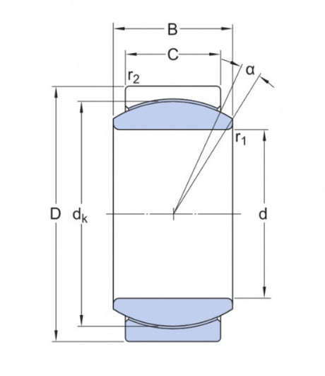 SKF GE 10 C (GE 10 UK) cojinete de articulación sin mantenimiento, acero/PTFE