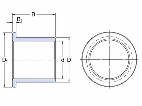 SKF PSMF 101610 A51 casquillo deslizante con brida, bronce sinterizado