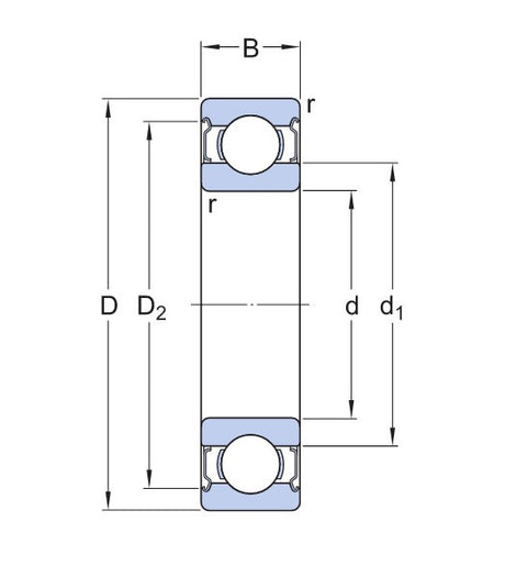 SKF W 6007-2Z rodamiento de bolas de acero inoxidable
