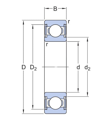 SKF W 6002-2RS1 rodamiento de bolas de acero inoxidable