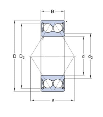 SKF 3209 A-2RS1TN9/MT33 rodamiento de bolas con contacto angular