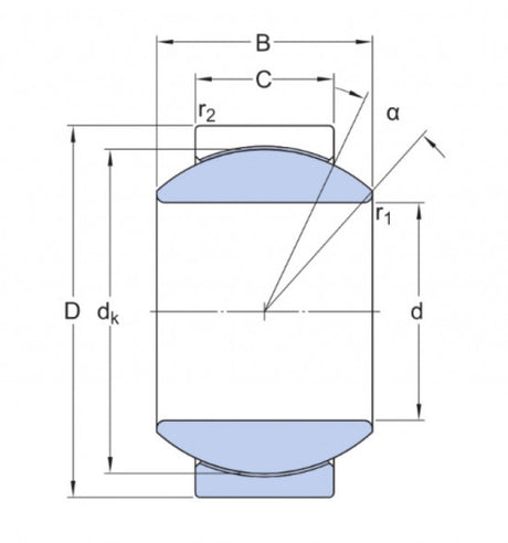 SKF GEH 15 C (GE 15 FW) cojinete de esfera sin mantenimiento, acero/PTFE