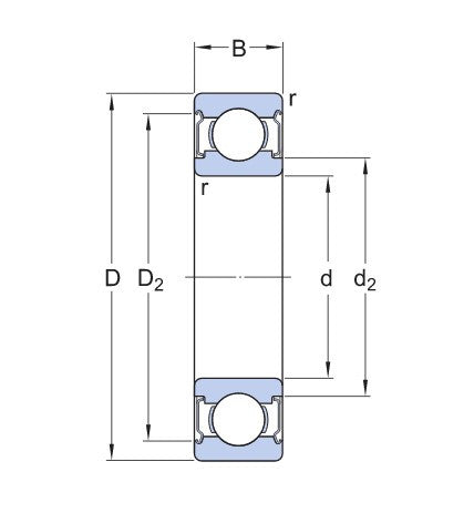 SKF W 61800-2Z rodamientos de bolas de acero inoxidable