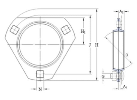 SKF PFD 72 cuerpo de rodamiento triangular de chapa