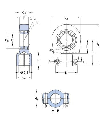 SKF SIR 60 ES cabezal articulado
