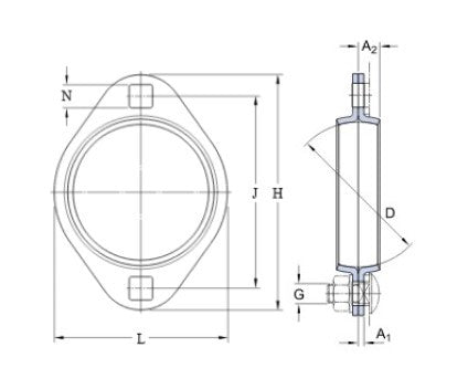 SKF PFT 52 cuerpo de cojinete ovalado de chapa
