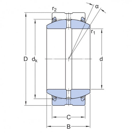 SKF GE 100 ES-2RS rodamientos articulados acero/acero