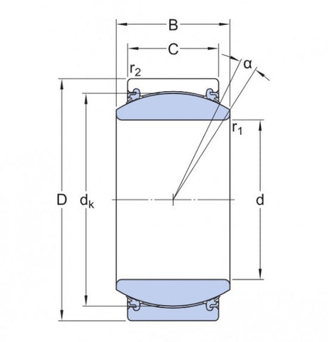 SKF GE 30 TXE-2LS (GE 30-UK-2TS) rodamientos de articulación sin mantenimiento, acero/PTFE
